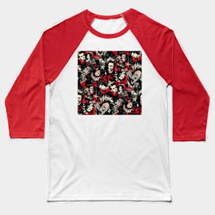 Punk and Stars Toile: Red Baseball T-Shirt